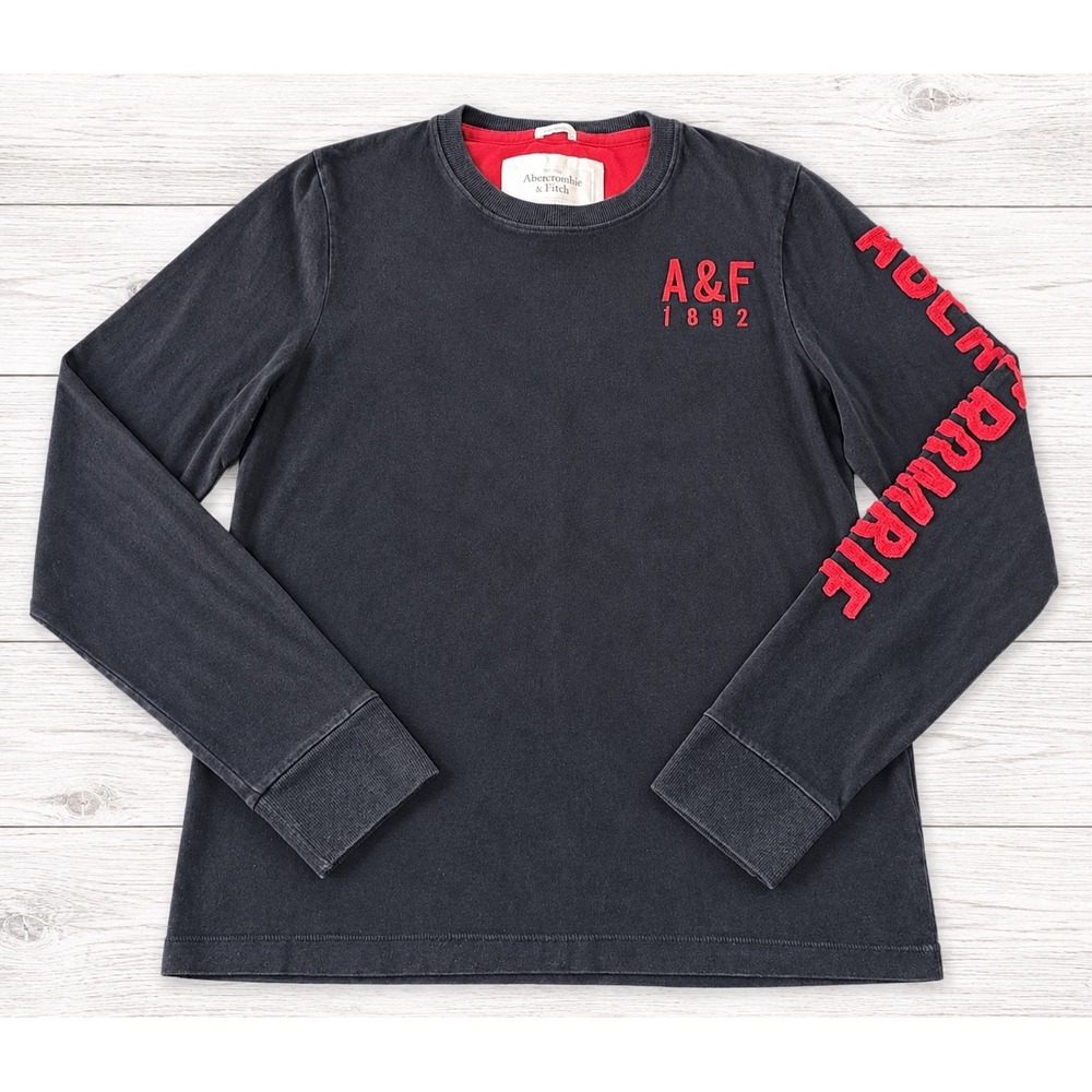 Abercrombie & Fitch Long Sleeve Muscle Tee Spellout Streetwear Y2K Preppy Medium